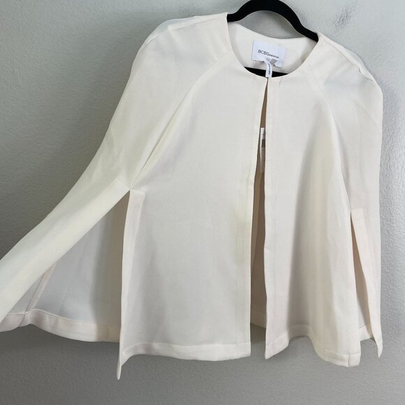 NEW BCBGGeneration Womens Large Whisper Ivory Cape Blazer Jacket Shrug - Picture 9 of 12